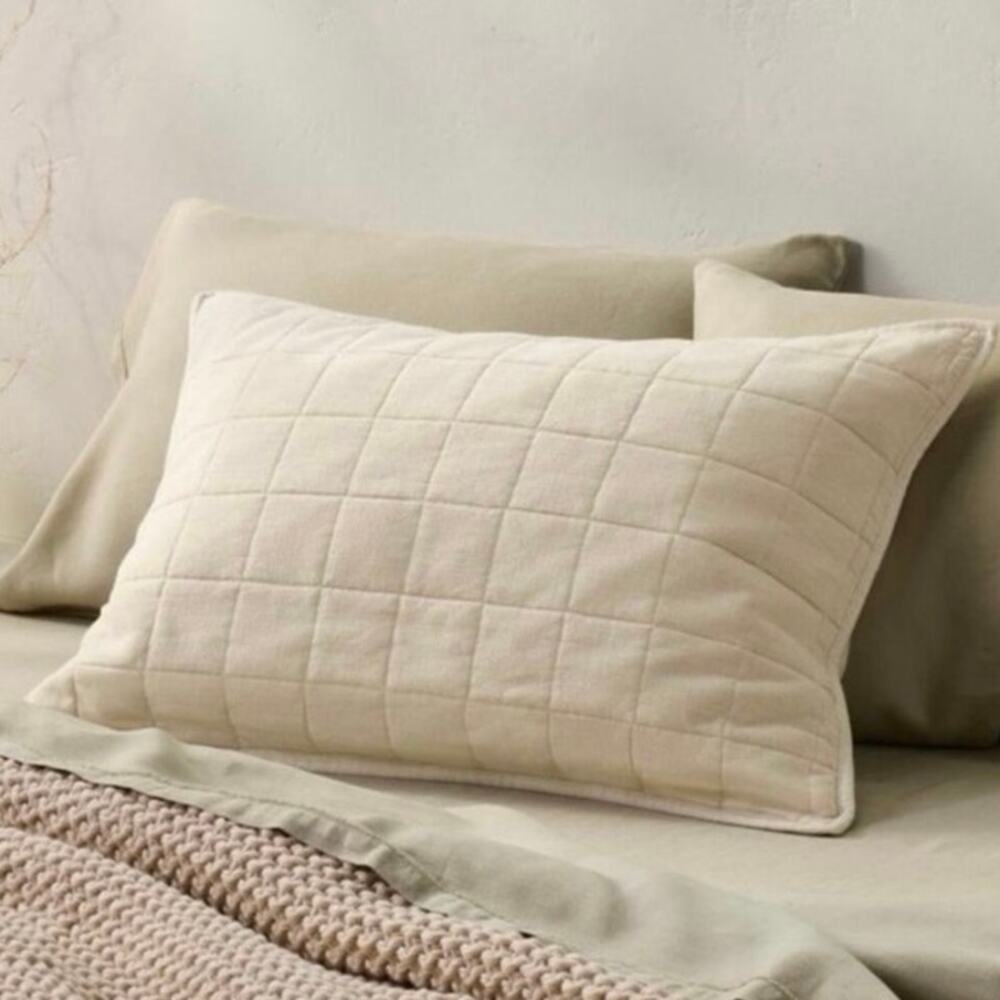 Casaluna Standard Heavyweight LinenBlend Quilt sham Cotton set of 2 New NWT